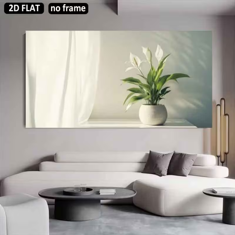 (1PC Unframe)2D Flat, 2D Flat  - Peace Lily White review and price