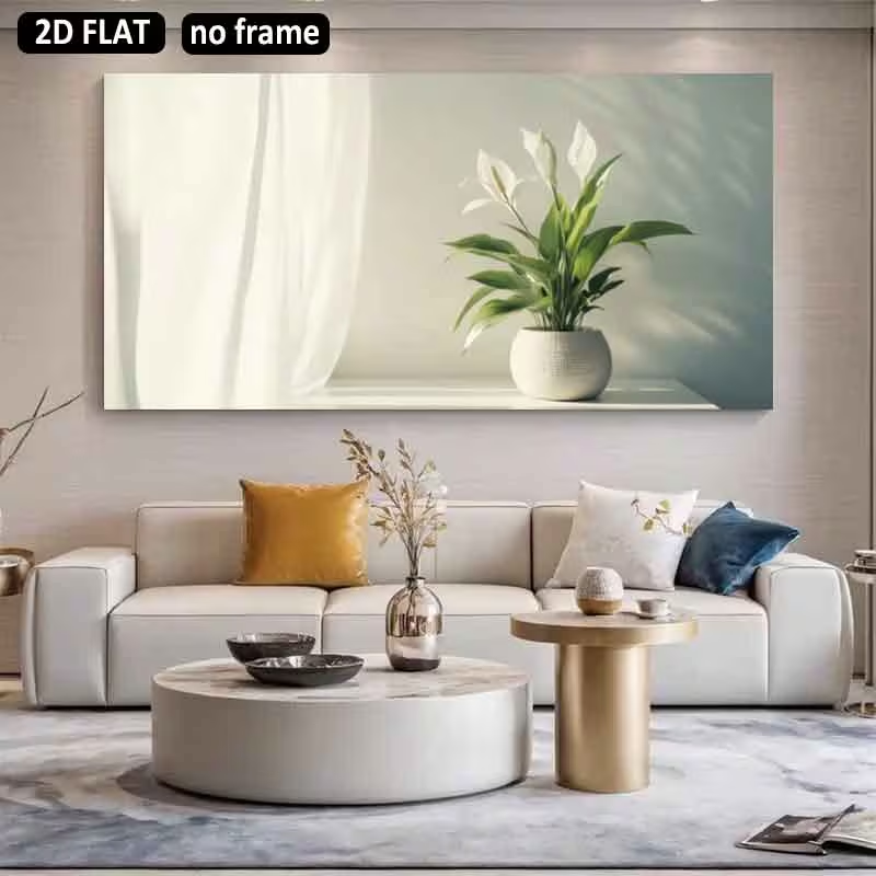 (1PC Unframe)2D Flat, 2D Flat  - Peace Lily White review and price