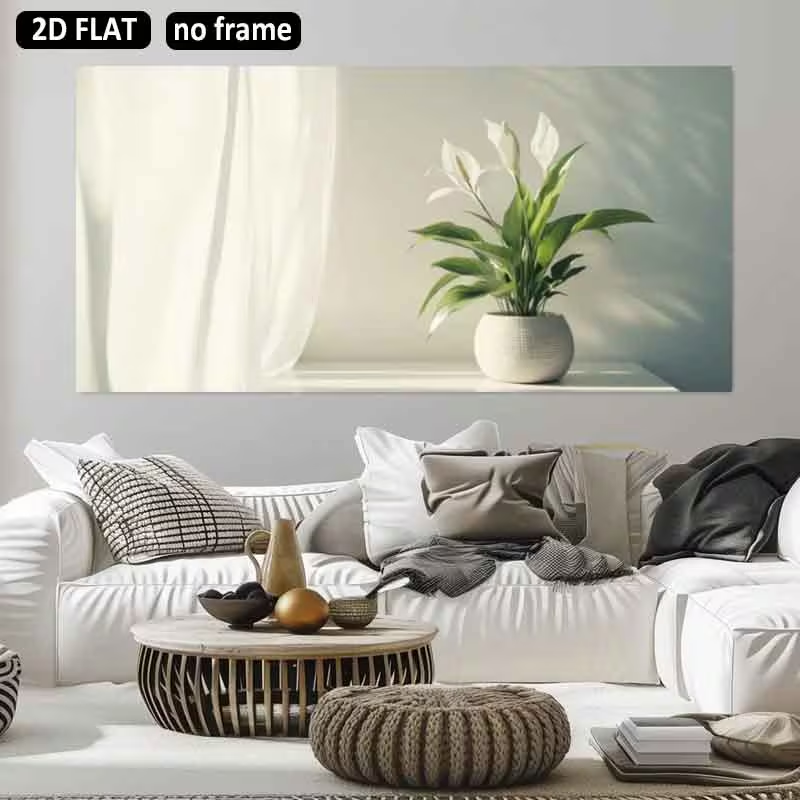 1pc (No frame),2D Flat, 2D Fla - Peace Lily White review and price